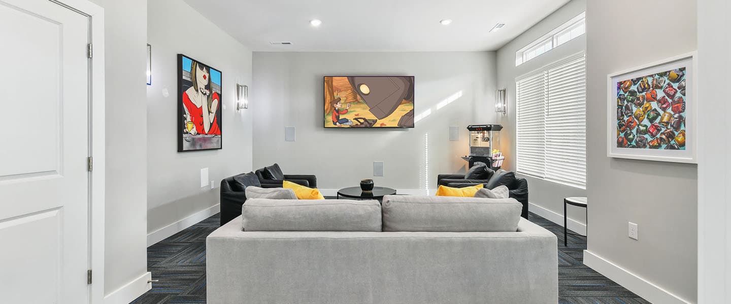 An inviting living room space complete with modern furniture and decor.