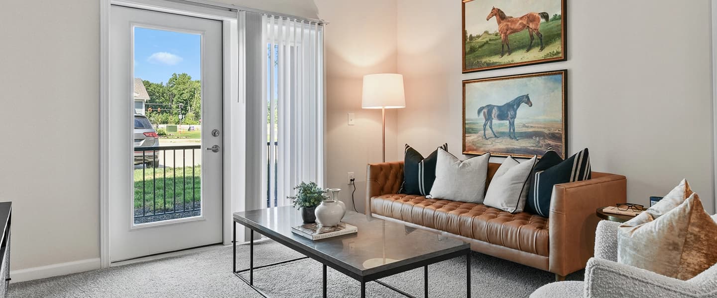 Open living space with balcony access