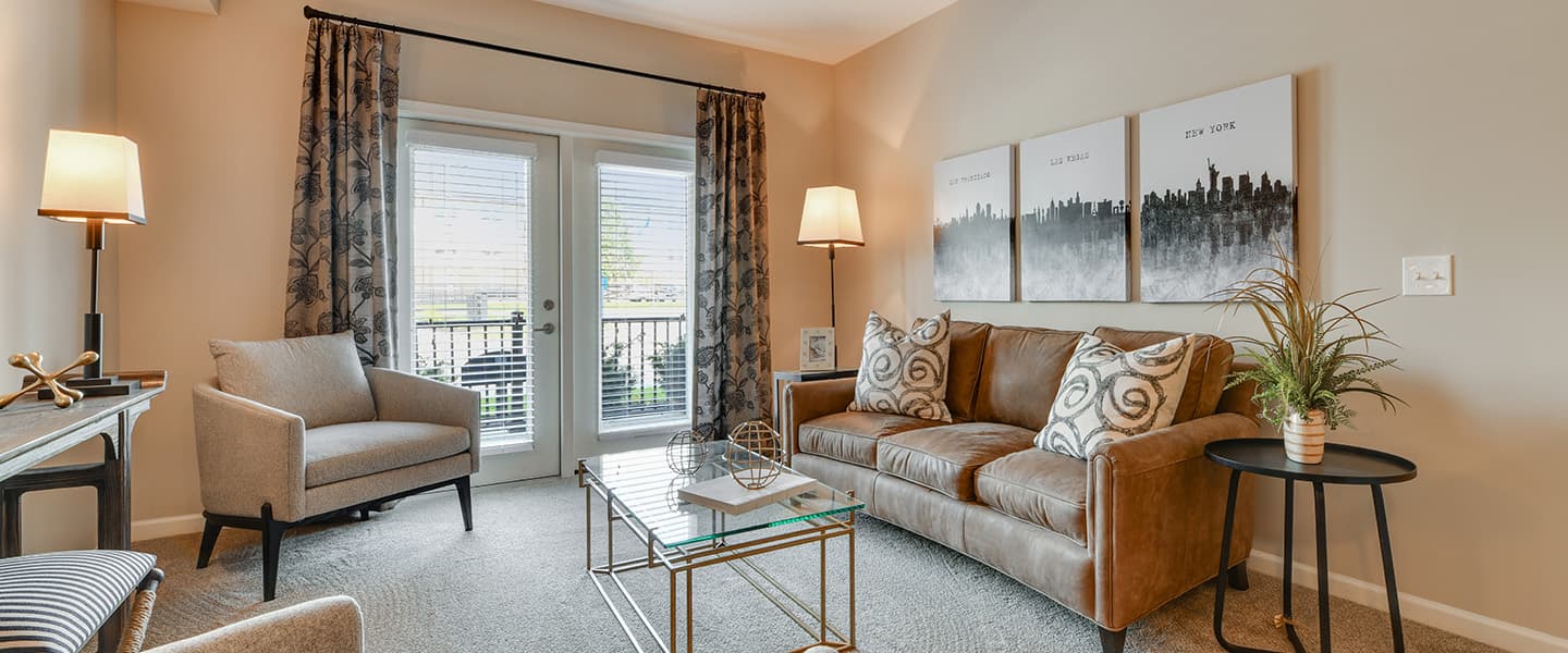 An inviting living room space complete with modern furniture and decor.
