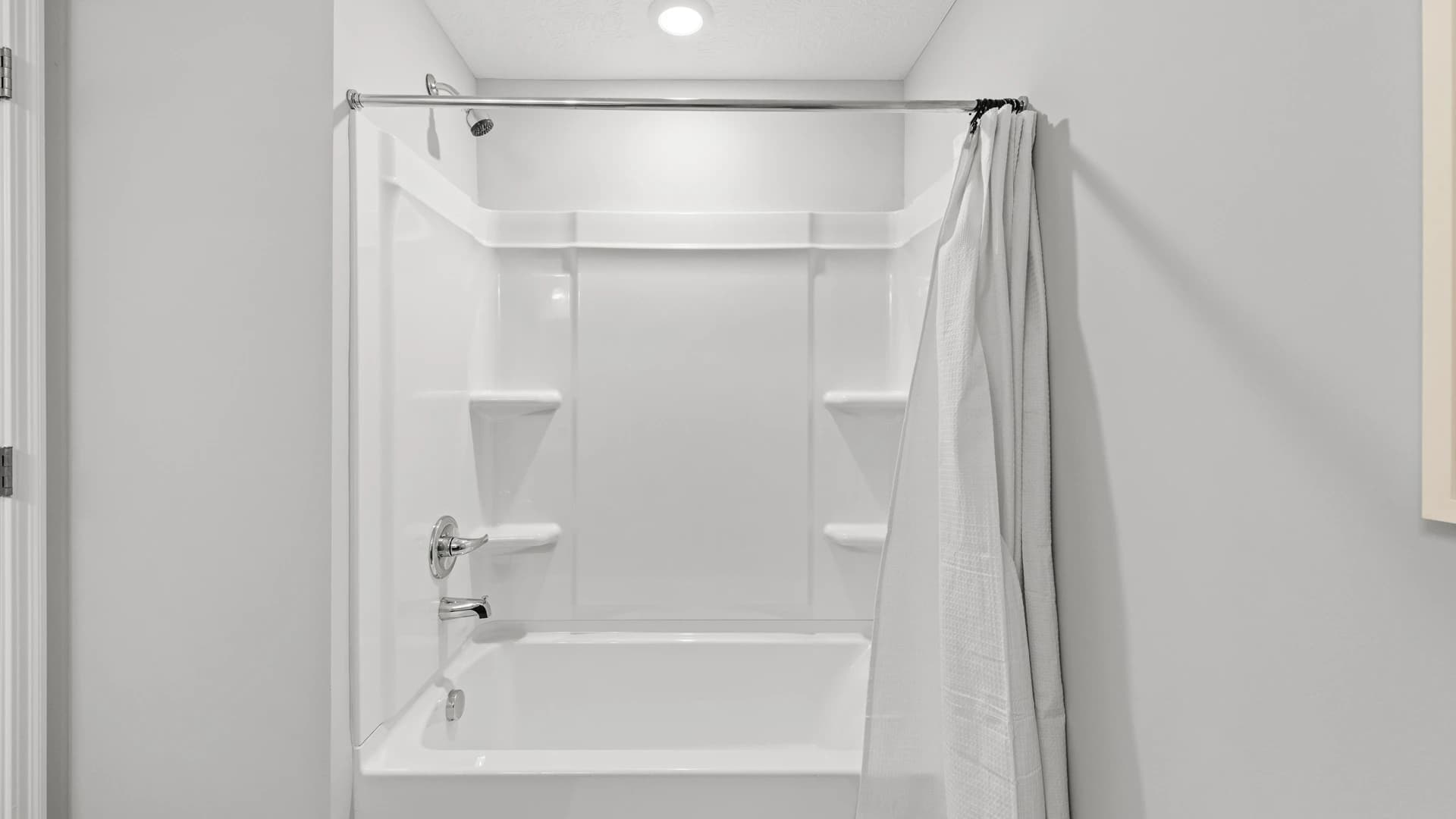 Shower and tub in an Etna Ohio apartment unit