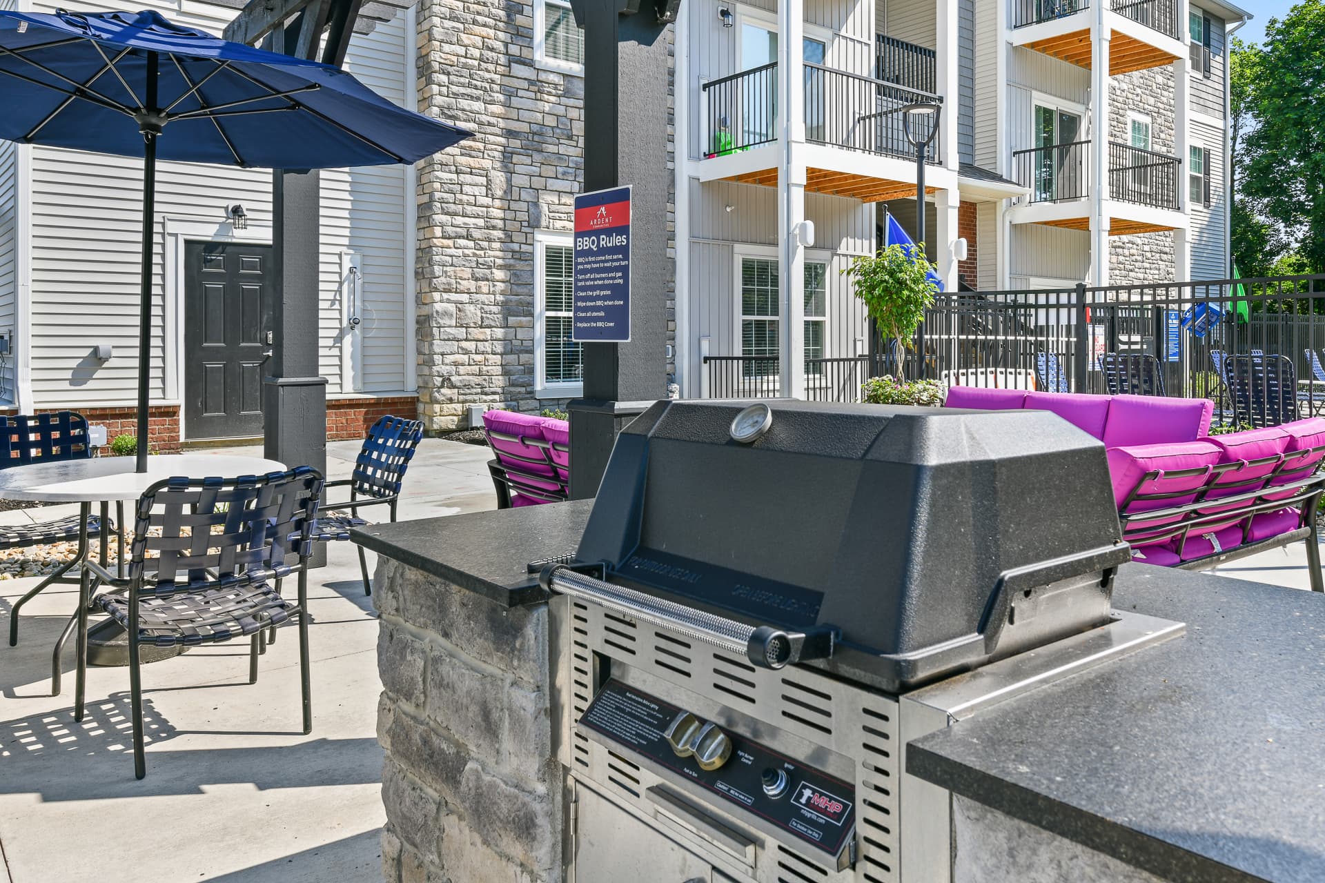 Outdoor grill in a community area at Alkire Meadows
