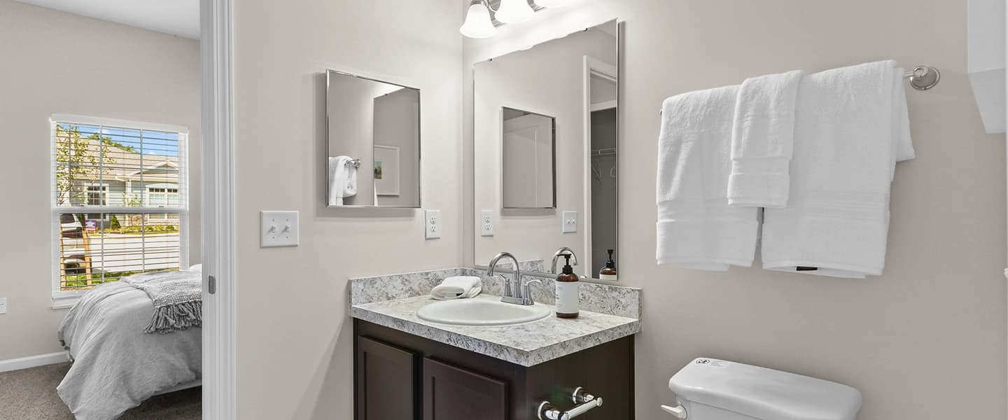 Private ensuite bathroom accessible from the bedroom